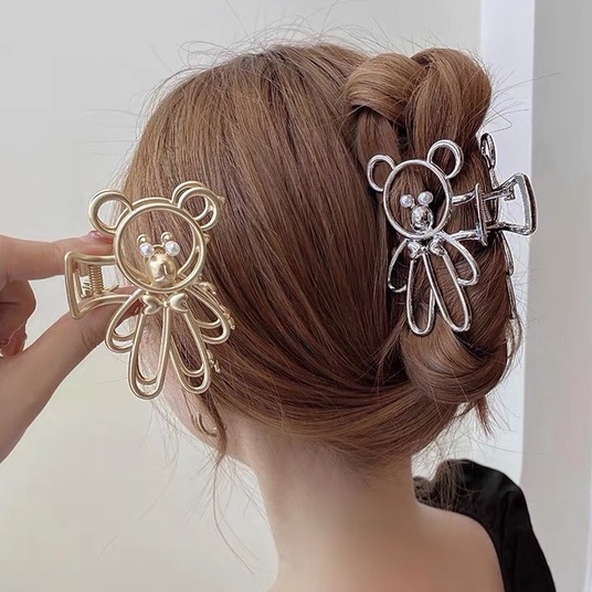 Kẹp tóc cỡ lớn hình đầu gấu thời trang mùa hè cho nữ