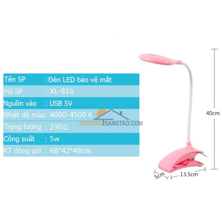 Đèn LED đọc sách học tập bảo vệ mắt đa năng XL-816