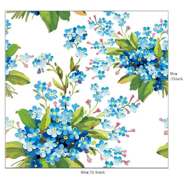 Decal dán kính cao cấp - Hoa Chùm Xanh ( 60x58cm )