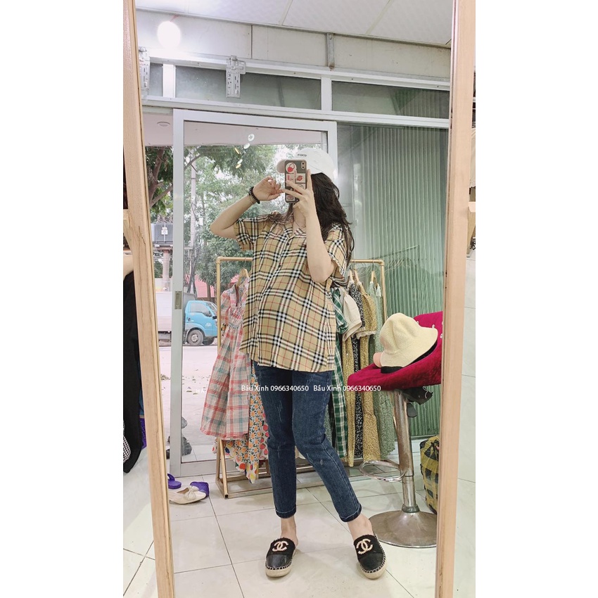 Áo bầu công sở, Áo sơ mi bầu vải mềm mát