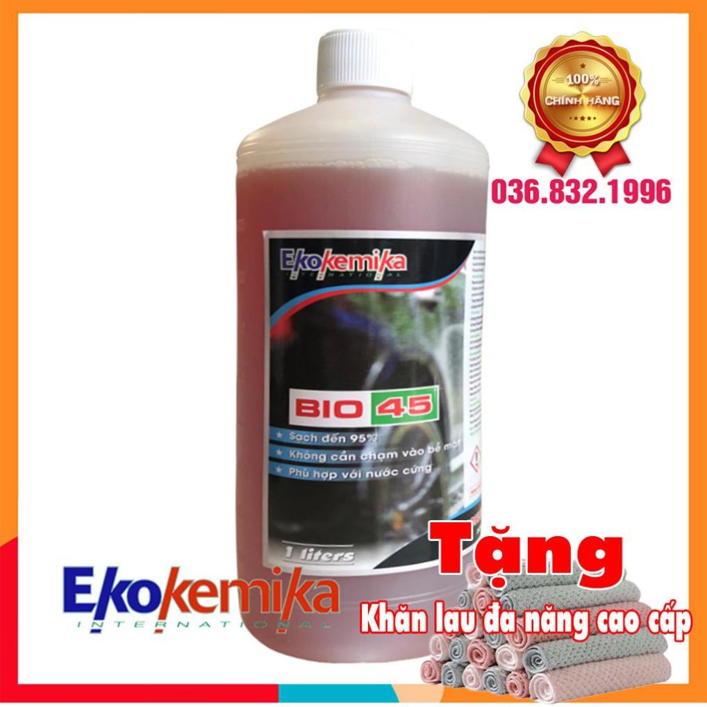 Bigsize  DUNG DỊCH RỬA XE KHÔNG CHẠM BIO 45 -1L TẶNG 1 KHĂN LAU ĐA NĂNG