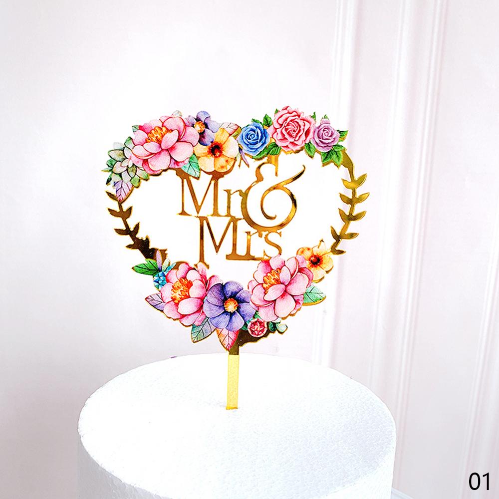 Topper Cắm Trang Trí Bánh Kem Hình Chữ Mr Và Mrs