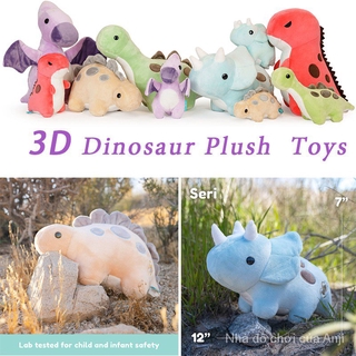 AIXINI 5 Styles Triceratops Cute Dinosaur Stuffed Animal Plush Toy - Adorable Soft Dinosaur Toy Plushies and Gifts - Perfect Present for Kids, Babies, Toddlers
