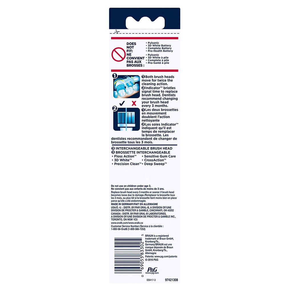 BỘ 3 ĐẦU BÀN CHẢI ĐIỆN ORAL-B DUAL CLEAN