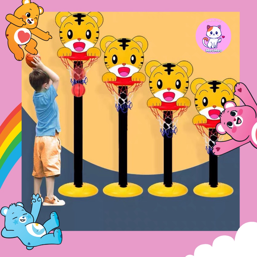 Đồ chơi bóng rổ cho bé tập chơi, đầy đủ phụ kiện bóng, bơm bóng, khung, lươi