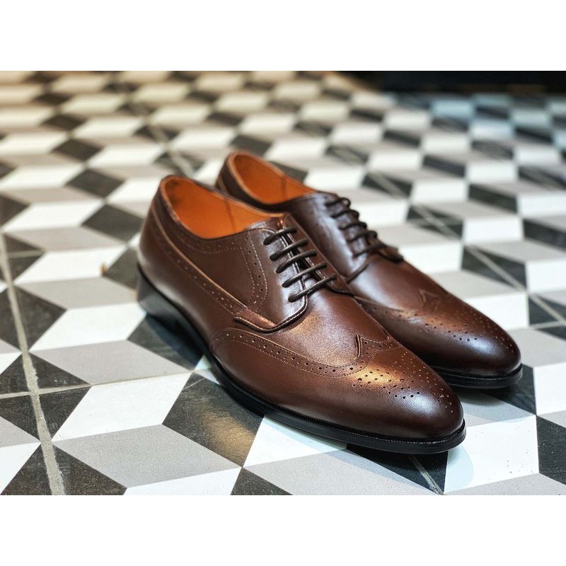 (Cao cấp) Giày Derby Toroshoes Da Bò M607.1 Nâu Xậm