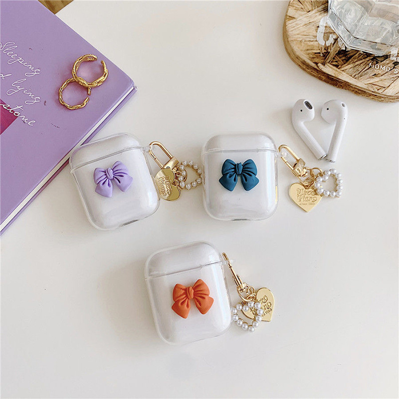 Ốp Bảo Vệ Hộp Đựng Tai Nghe Airpods 1 / 2 Hình Nơ Xinh Xắn Theo Phong Cách Hàn Quốc | BigBuy360 - bigbuy360.vn