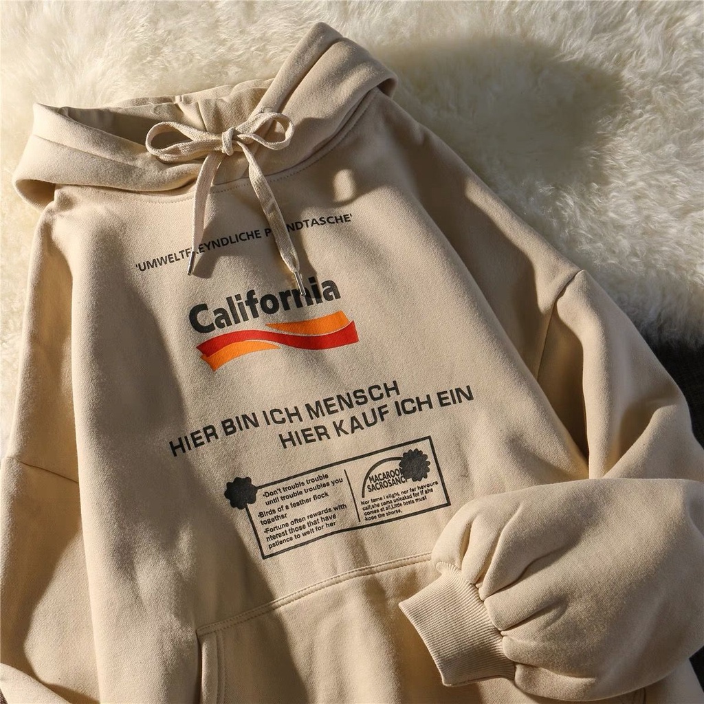 Áo hoodie in chữ dáng rộng phong cách thời trang đường phố 2021 cho nam giới