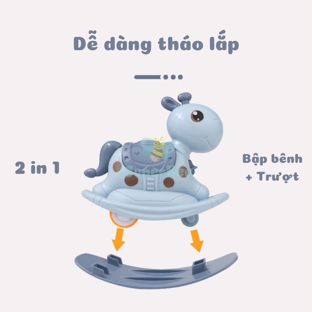 Xe Đồ Chơi Ngựa Bập Bênh, Lật Đật Biết Chạy 🌟 Superbee Mini Đa Năng🌸 Nhựa ABS An Toàn Cho Bé Không Chứa BPA