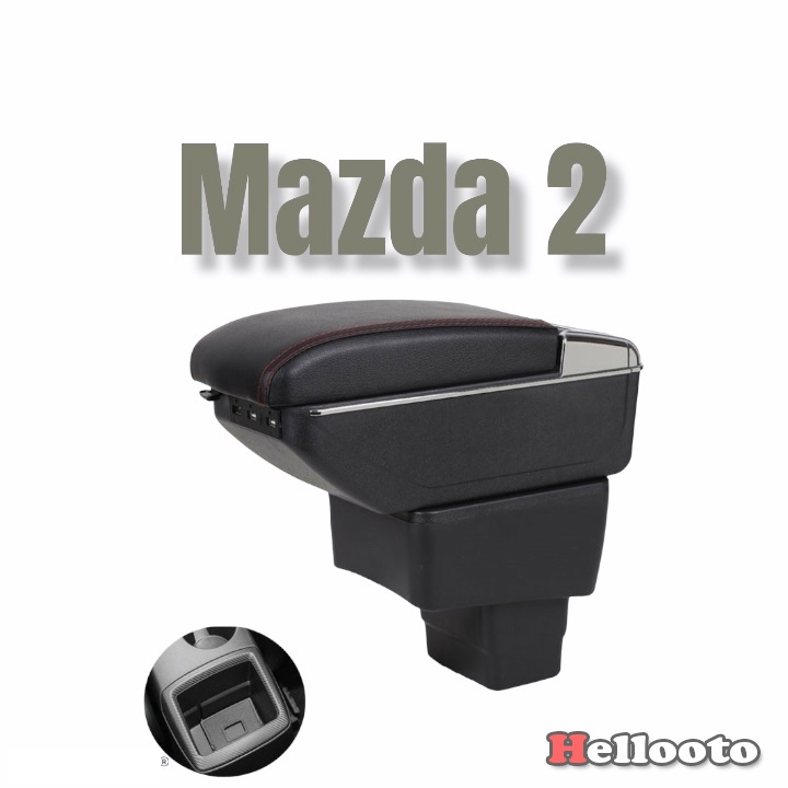 Hộp Tỳ Tay, Bệ Tỳ Tay Xe Mazda 2 2016 đến 2021 Màu Đen, Có cổng USB tiện lợi lắp đặt dễ dàng 02