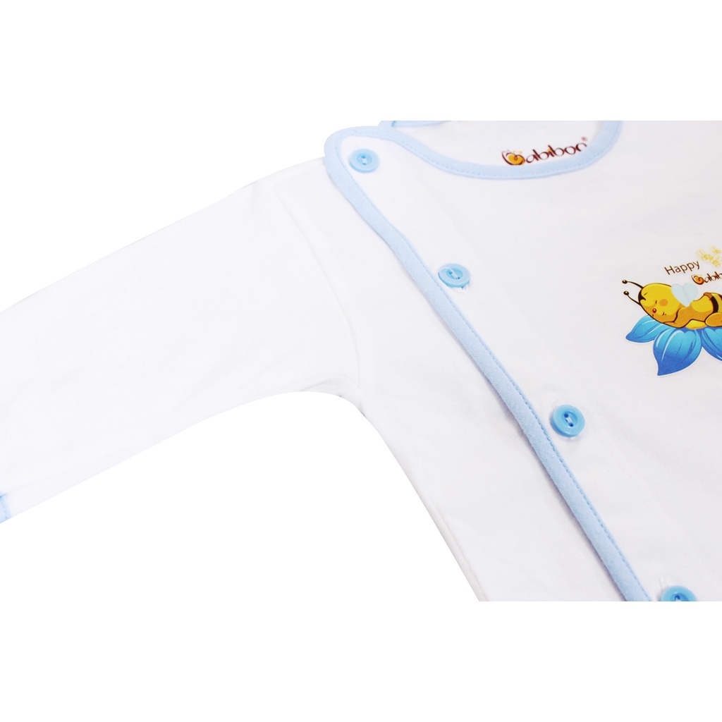Áo bác sĩ Babiboo trắng viền màu tay dài cho bé BB01