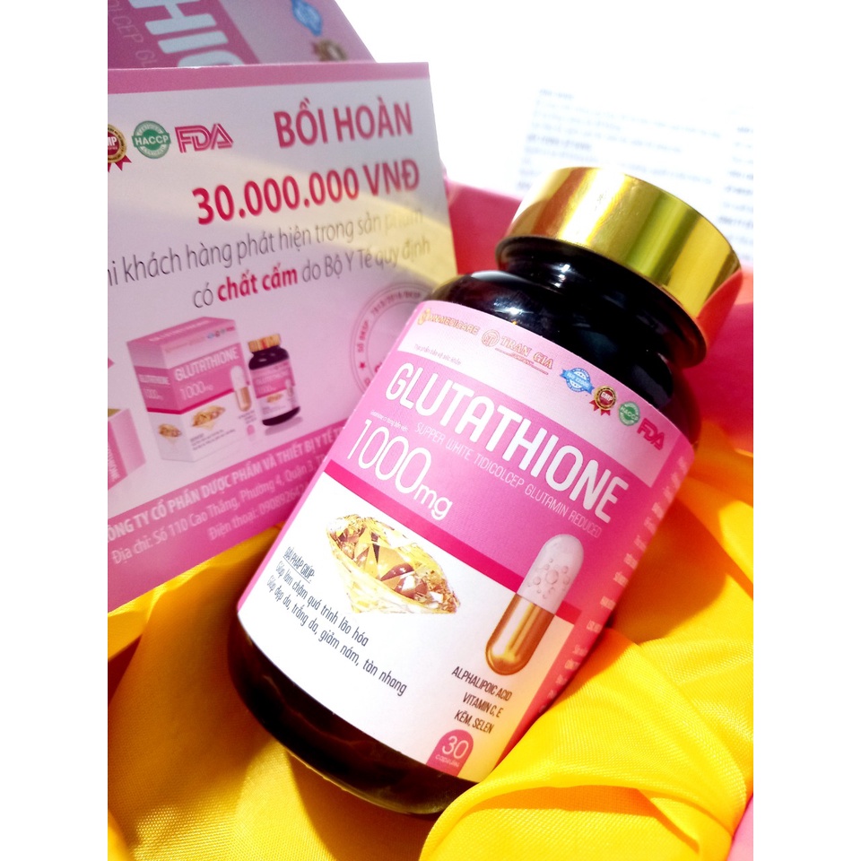 Viên Uống Trắng Da Glutathione 1000mg, thực phẩm cho phái đẹp