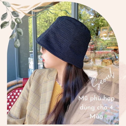 Nón bucket cao cấp ( loại 1) 100% Cotton chống nắng, siêu nhẹ, mũ bucket vải xô thoáng mát Hotrend hè 2021