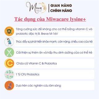 Men Vi Sinh Cho Bé Miwacare Lysine+ Nhập Khẩu Malaysia, Hộp 10 gói Vị Việt Quất, Tăng Cân Nặng Chiều Cao - miwaofficial