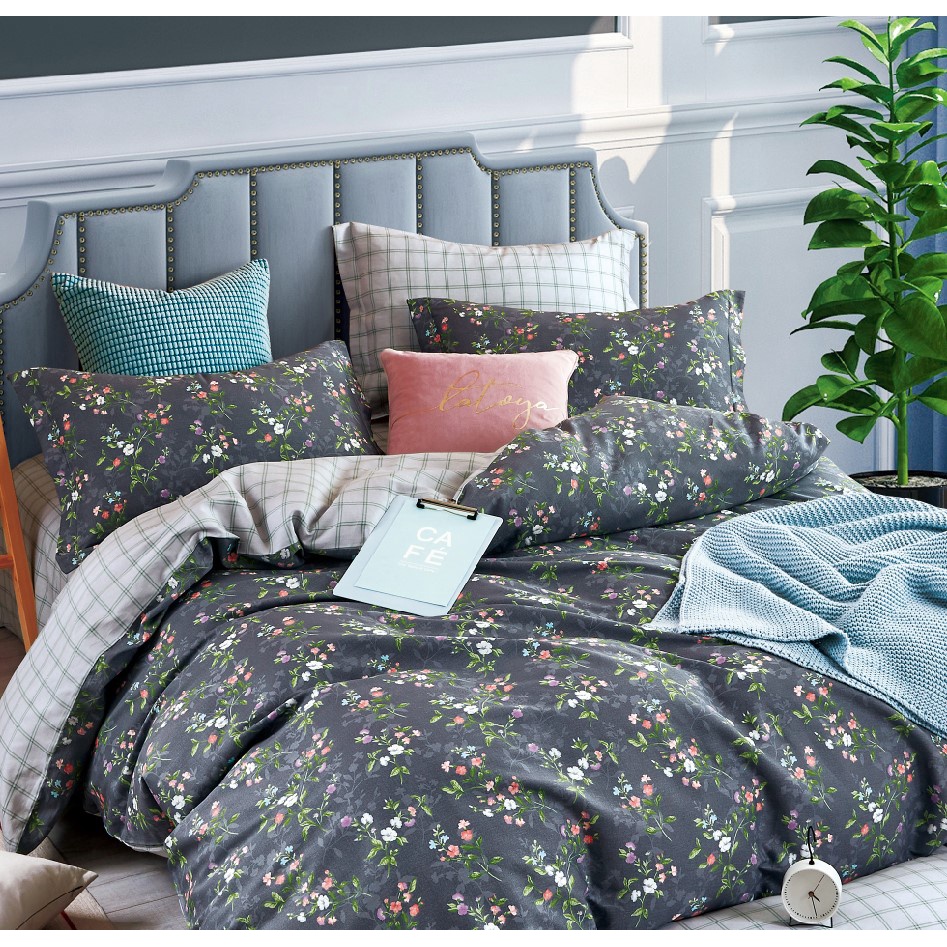 Bộ 5 món drap, áo gối kèm mền NIN House Collins 100% Cotton Sateen - N190067