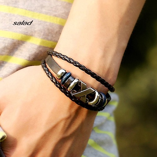 Vòng Tay Giả Da Nhiều Lớp Cho Nam