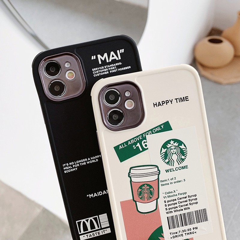 Ốp điện thoại mềm bảo vệ camera phối miếng dán thương hiệu tháo được cho Iphone Se2020 11pro Max Xs Xr 7 8 Plus