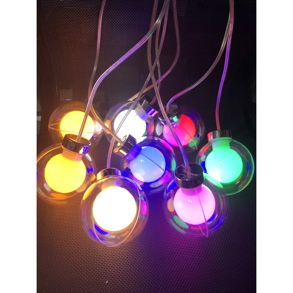 Dây đèn banh 2 lớp nhiều màu thả treo trang trí nhà cửa, quán tiệm, các buổi tiệc...lễ, tết, noel