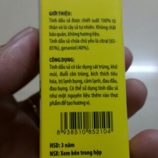 Tinh dầu sả nguyên chất Cầu Bình An 30ml