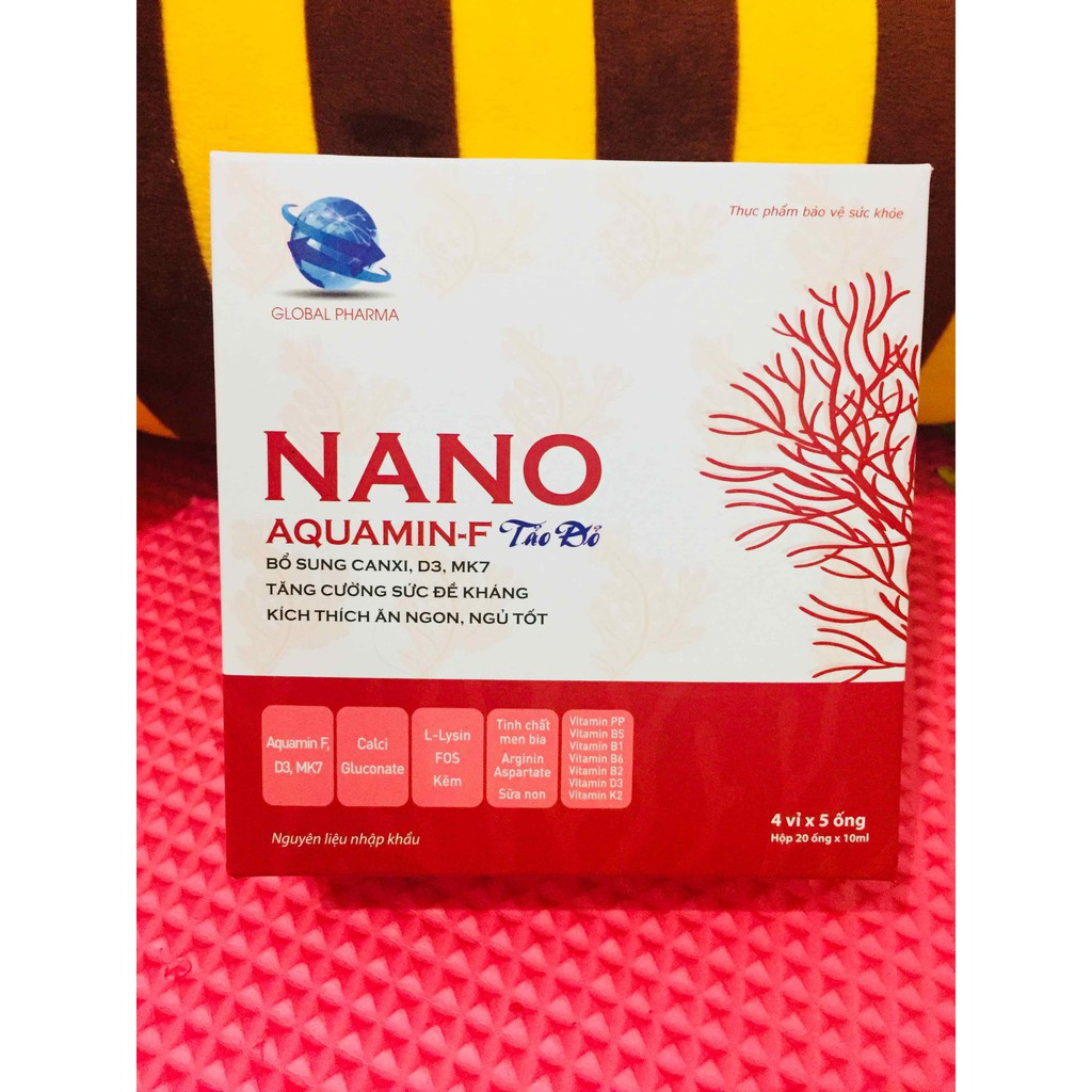 ✔️️️Nano Aquamin-F - Bổ sung CalciNano, Vitamin D3, MK7, acid amin từ Tảo Đỏ - Hộp 20 ống | Thế Giới Skin Care