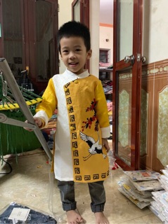 Sét áo dài CÚC BỌC LOẠI 1 cho bé