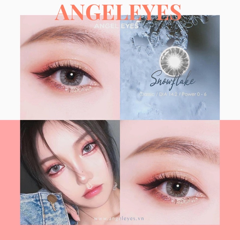 LENS MÀU XÁM KHÓI CÓ ĐỘ TỪ 0-6 [Kính Áp Tròng thương hiệu Angel Eyes]