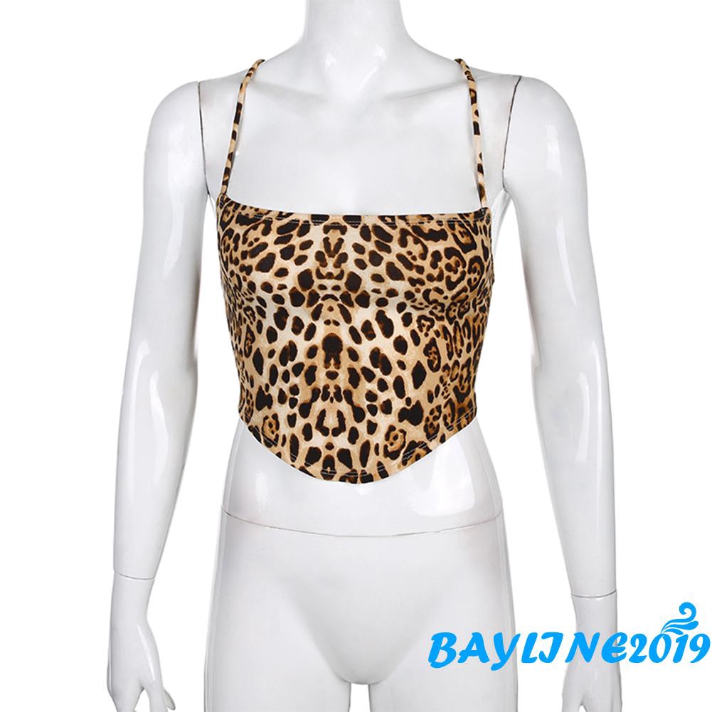 Áo Dây Nữ Hở Lưng Quyến Rũ Họa Tiết Da Báo