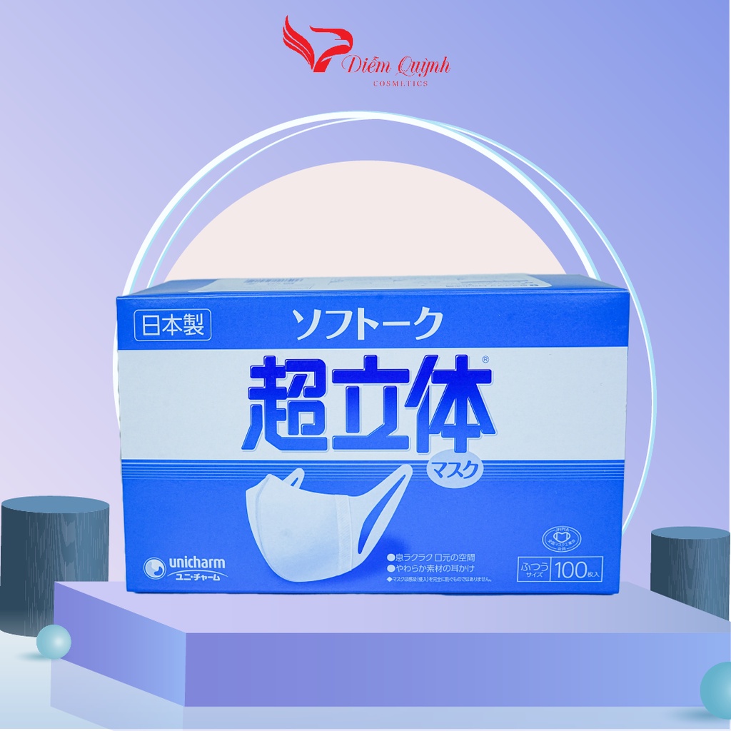Khẩu Trang 3D Unicharm Nhật Bản Hộp 100 Cái