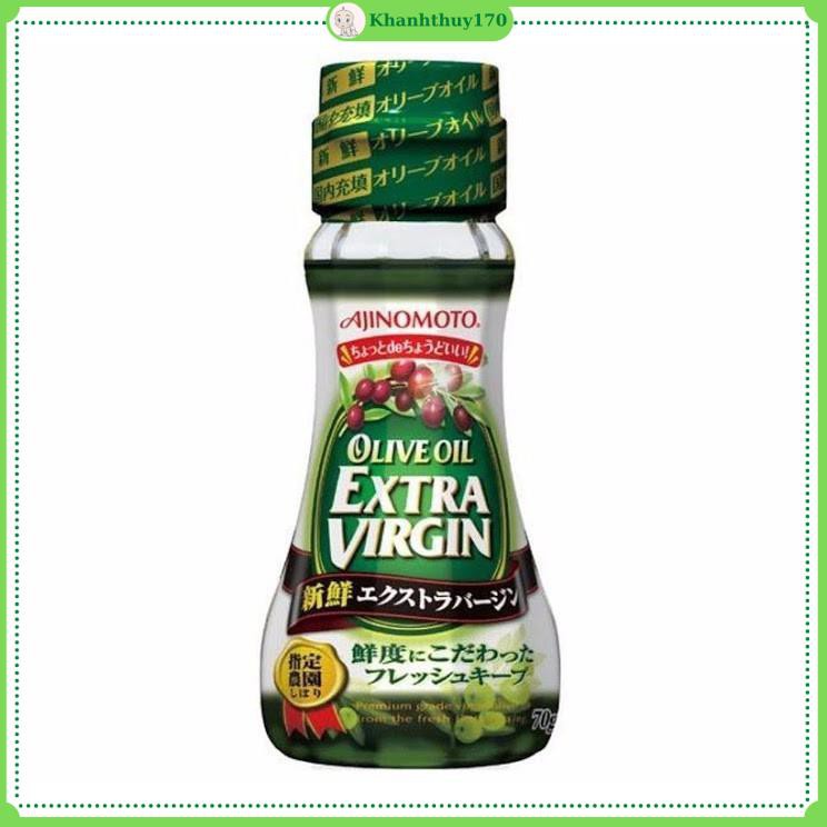 dầu oliu Ajinomoto Olive Extra Virgin Nhật 70g và 200g Date 1/2023