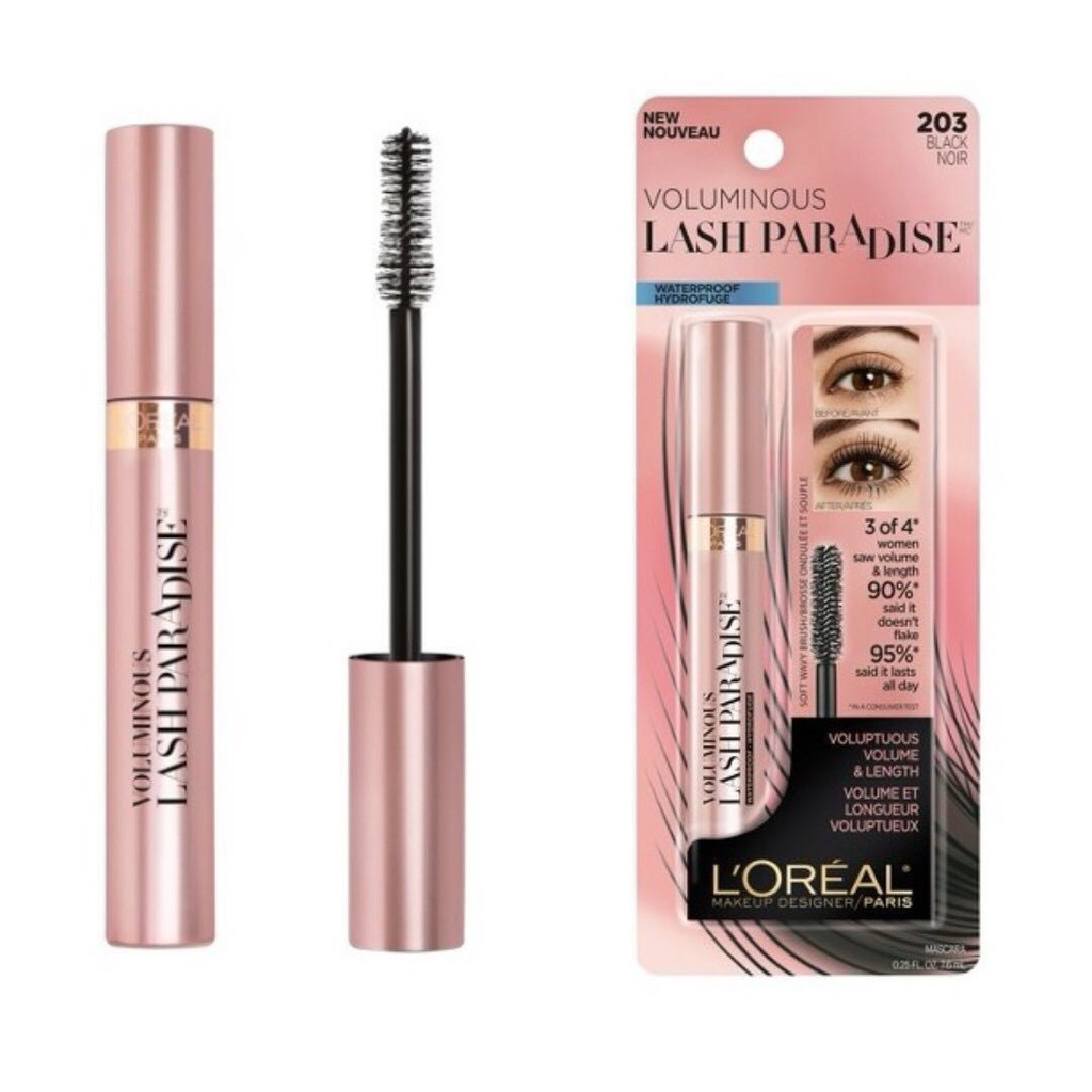 Chuốt mi Mascara Loreal Voluminous làm dài và dày mi Lash Paradise Waterproof