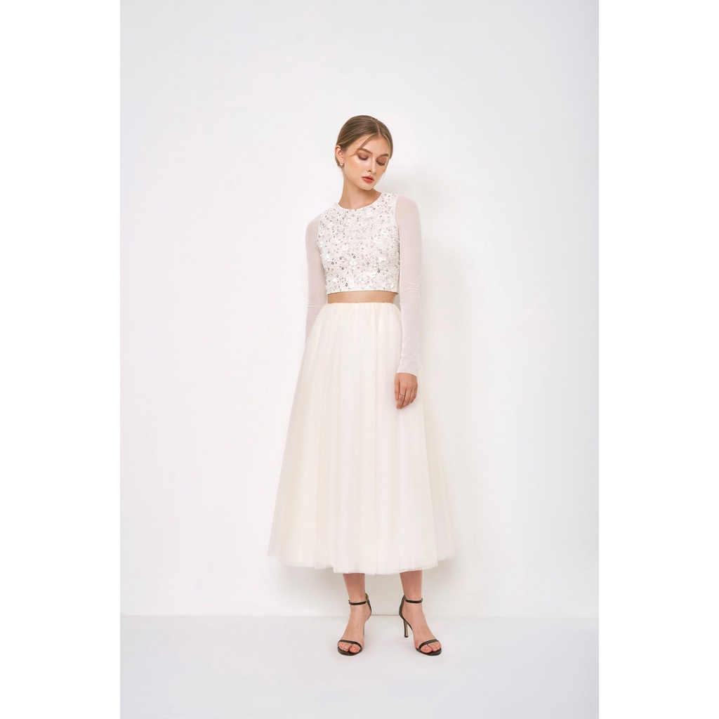 MAVEN - Chân váy lưới phồng xoè Joe White Skirt