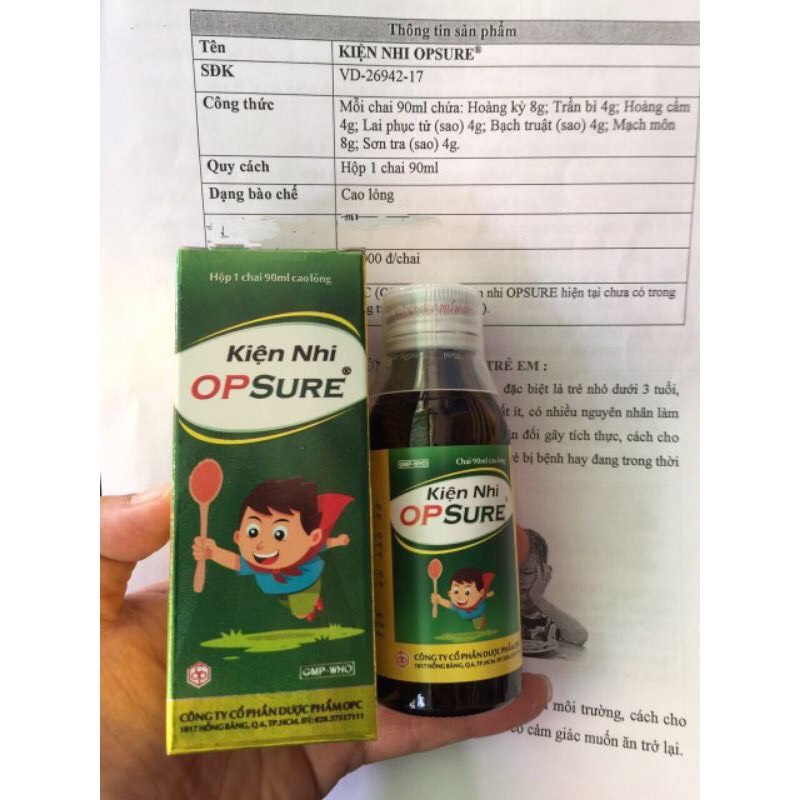 Siro Kiện Nhi Opsure Chai 90ml Hỗ trợ Trẻ Biếng Ăn, Đổ Mồ Hôi Trộm