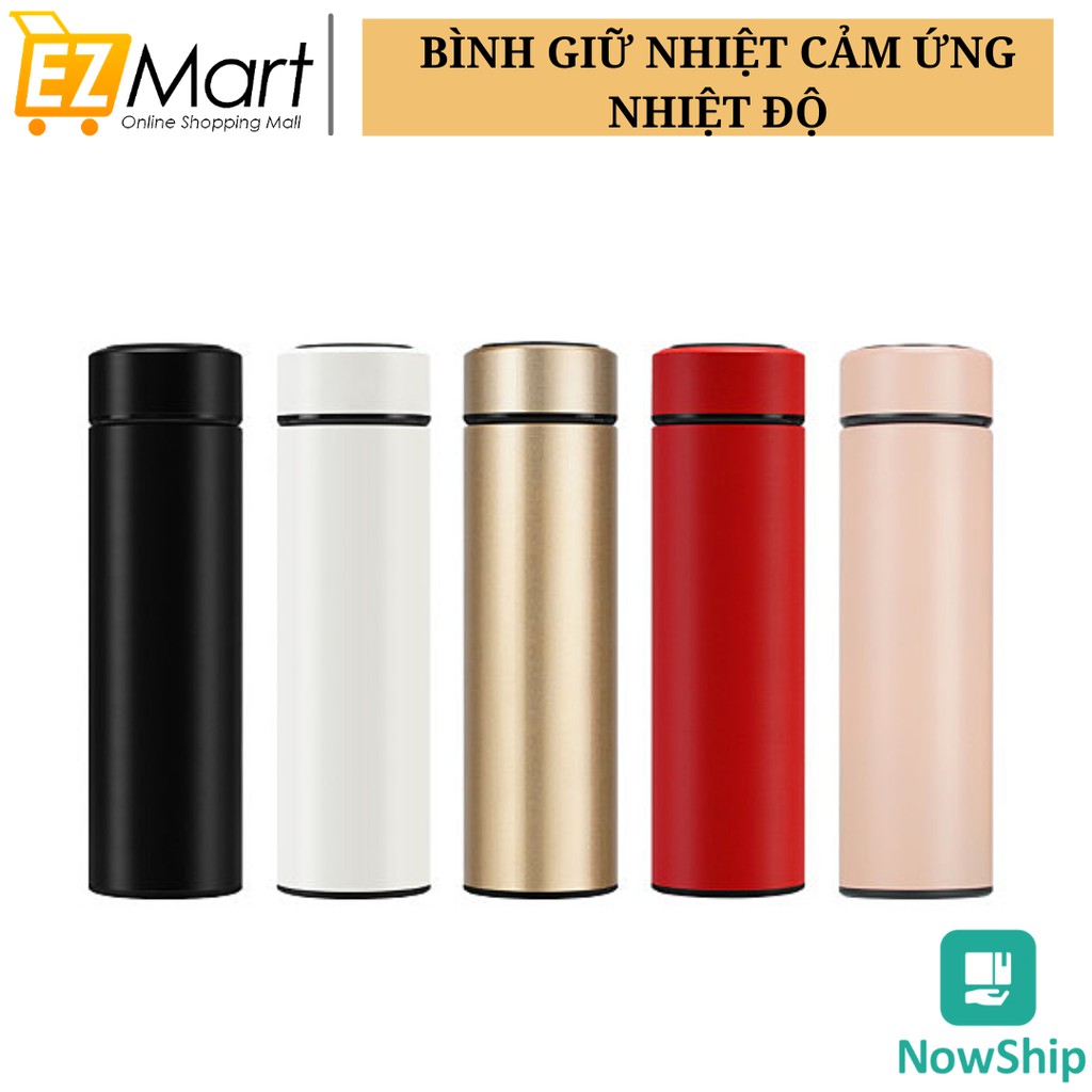 Bình Giữ Nhiệt Cảm Ứng 480ML Có Báo Nhiệt Độ Siêu Tiện Lợi, Bình Đựng Nước Nhỏ Gọn - An Toàn