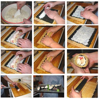 Mành tre cuốn làm sushi