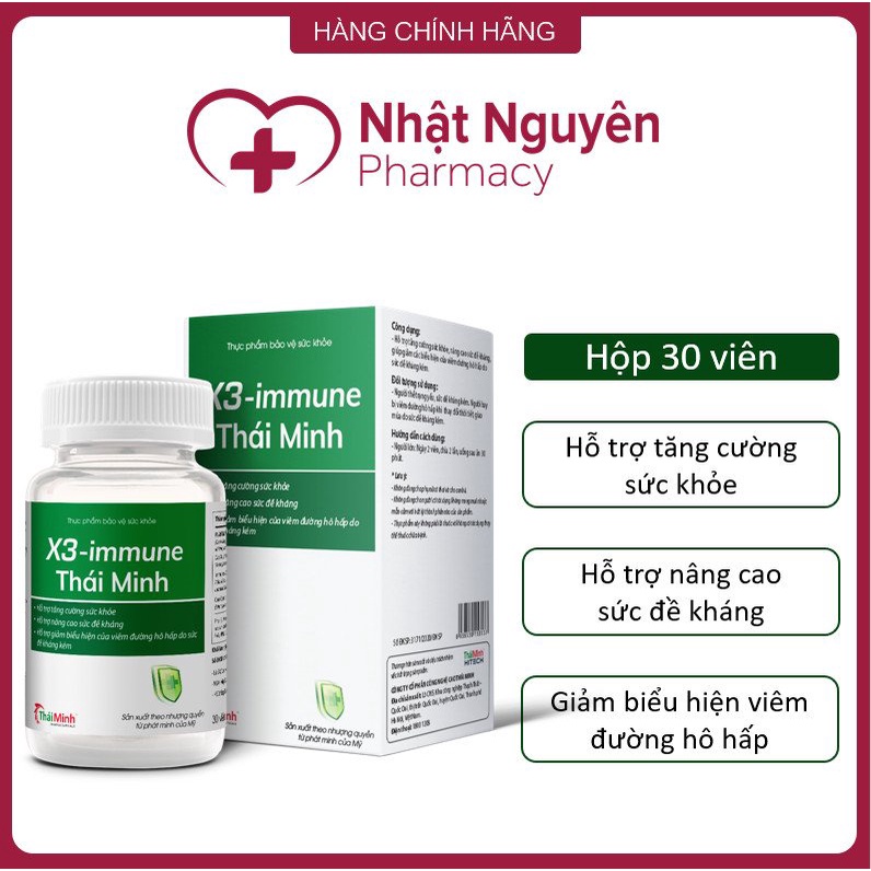 X3 Immune Thái Minh Xuyên Tâm Liên - Giúp tăng cường sức khoẻ, nâng cao sức đề kháng, phòng viêm đường hô hấp