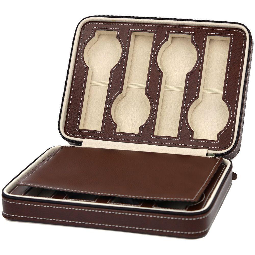Hộp Đựng Đồng Hồ Đeo Tay 4 / 8 Ngăn Bằng Da PU Cao Cấp