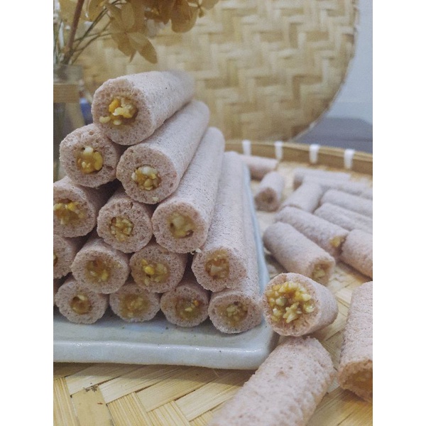 Bánh ống gạo lứt nhân hạt không đường