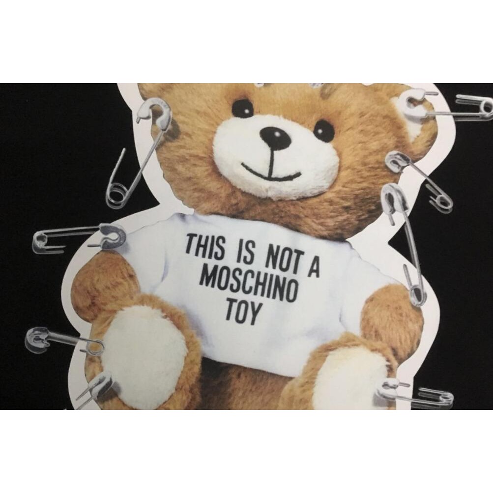 Áo thun chất liệu vải cotton tay ngắn có in hoạ tiết Moschino