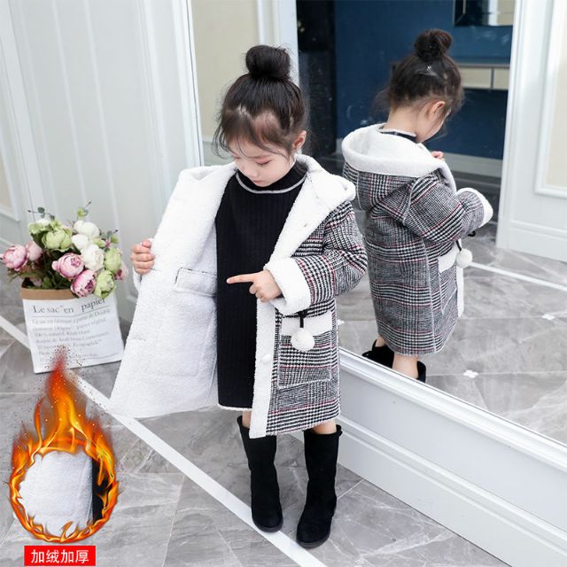 Áo Măng tô lót lông cho bé gái