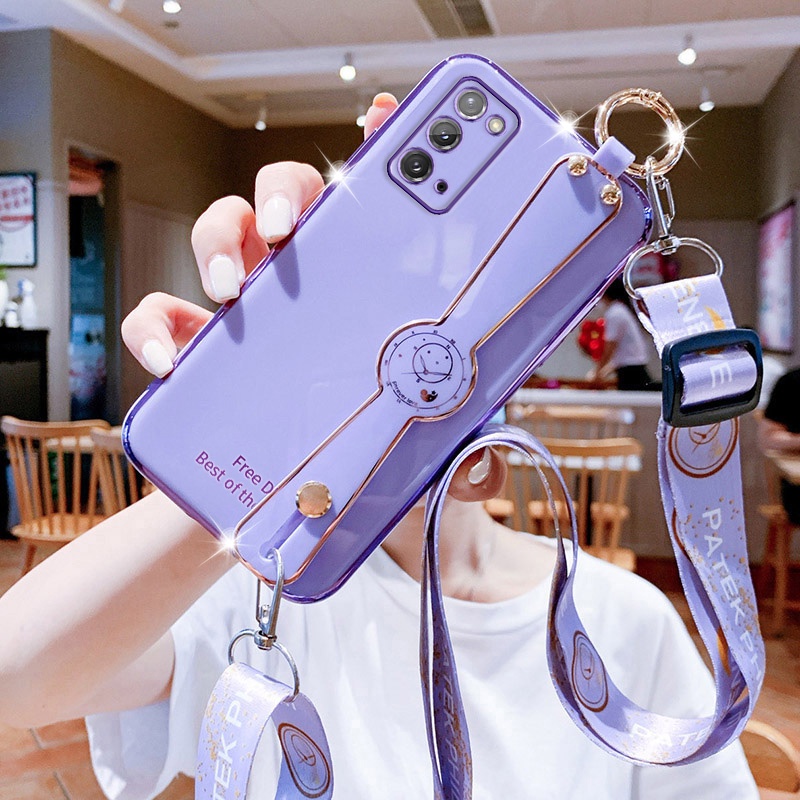Ốp Điện Thoại Silicon Có Dây Đeo Tay Cho Samsung Galaxy A12 A13 M12 A53 A33 A73 5G A50 A30S A50S A52 A52S A72