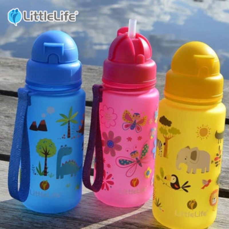 English Littlelife Straw cup cho trẻ em Tritan Animal Design Kindergarten Baby Drinking cup 400ml Portable Fall Proof and Leak Proof cup cho trường tiểu học
