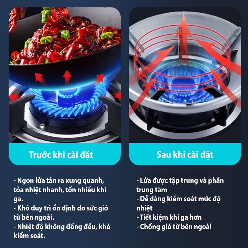 Kiềng chắn gió, chống tản nhiệt bếp ga