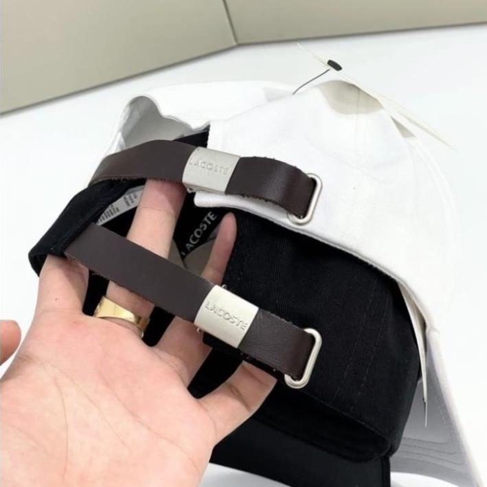 Nón Lacoste chất liệu Cotton 100%, Logo thêu nổi,quai da thật, hàng VNXK chuẩn xịn, full tem tag Nón free size