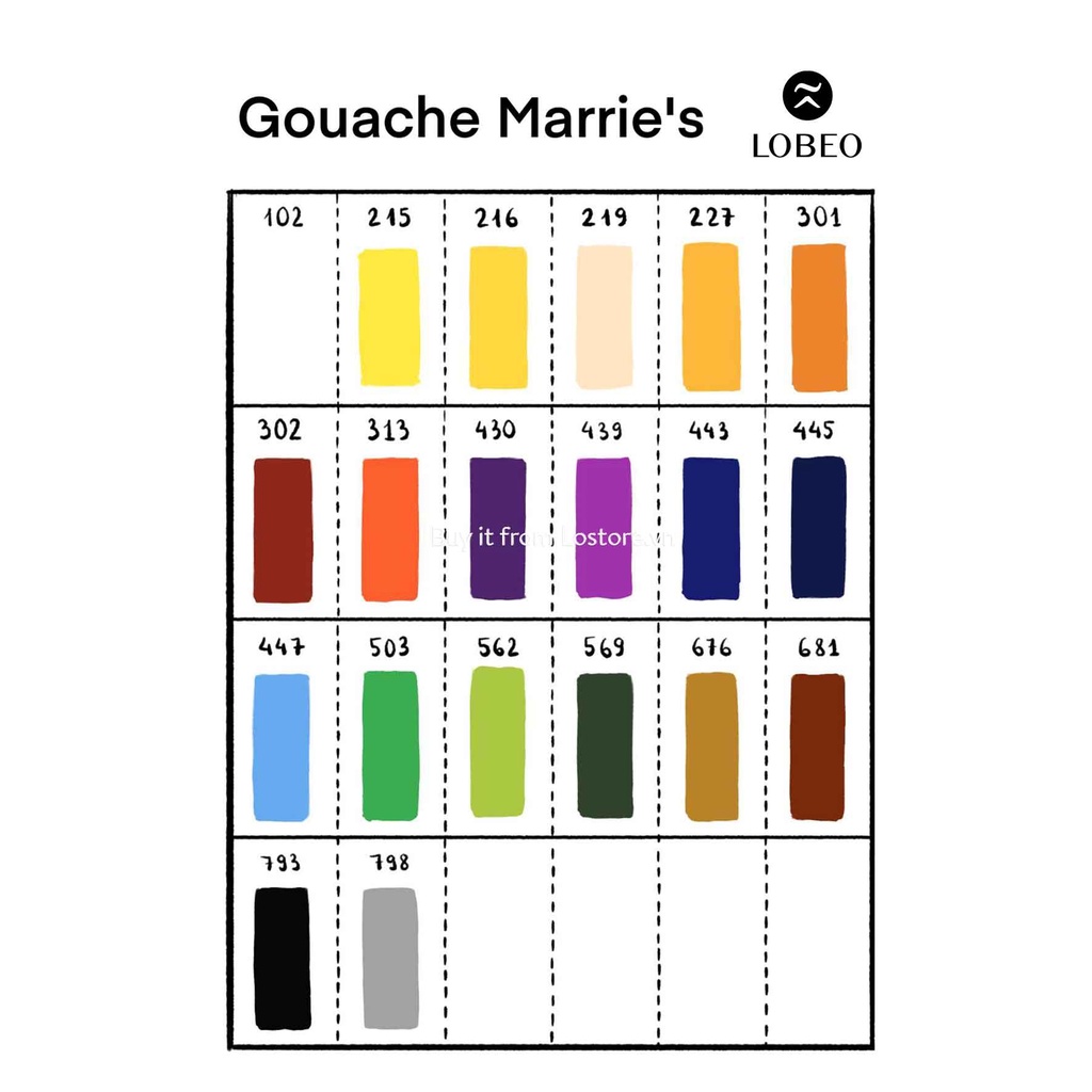 Màu gouache Marie's 100ml