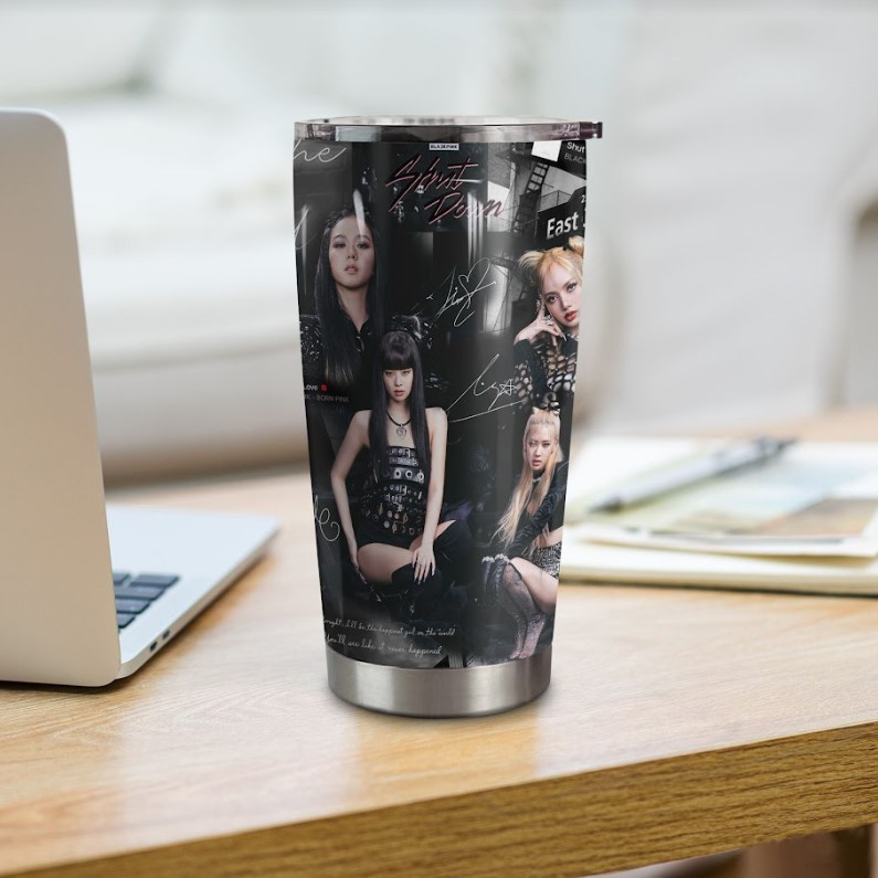 Blackpink Shut down blackver Go Drink Người nổi tiếng/Idol Cốc giữ nhiệt 600ml In tên, hình ảnh theo yêu cầu