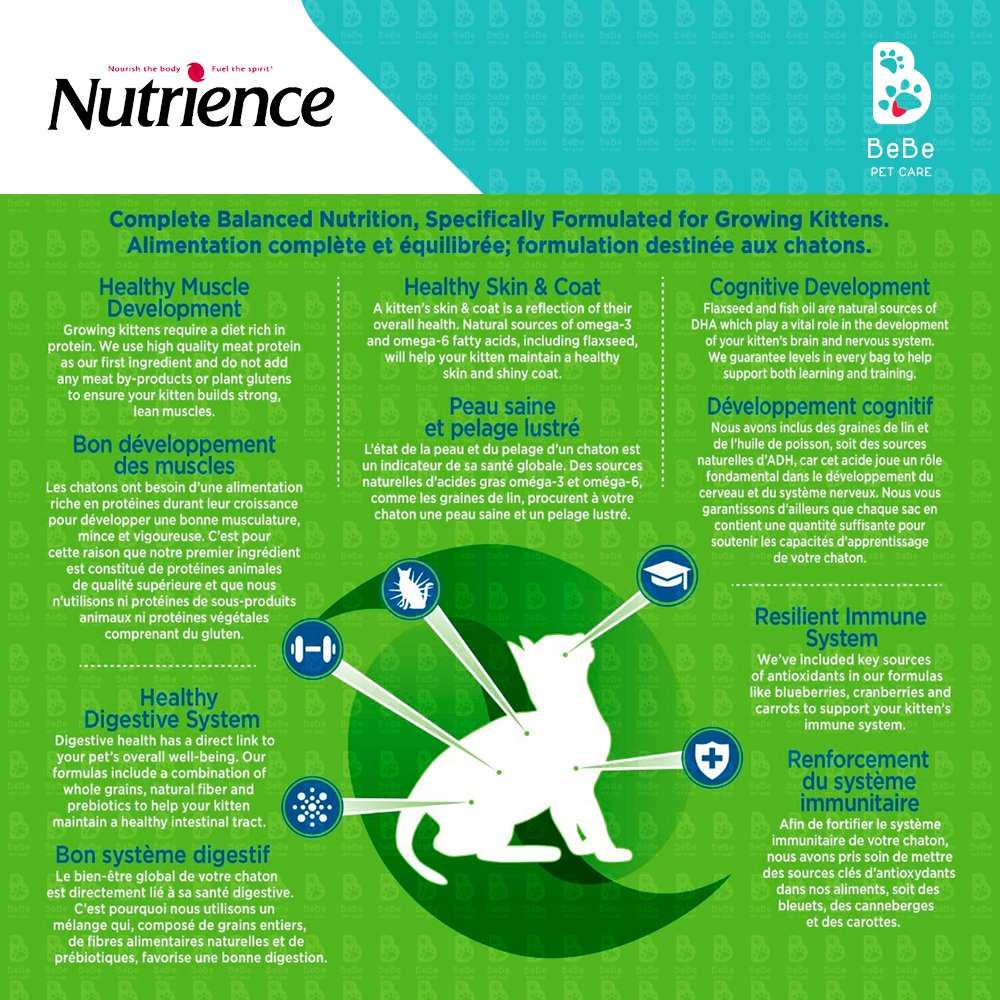 [2.27Kg] NUTRIENCE Infusion Kitten Cho Mèo Con (Thịt Gà &amp; Rau Củ Tự Nhiên)