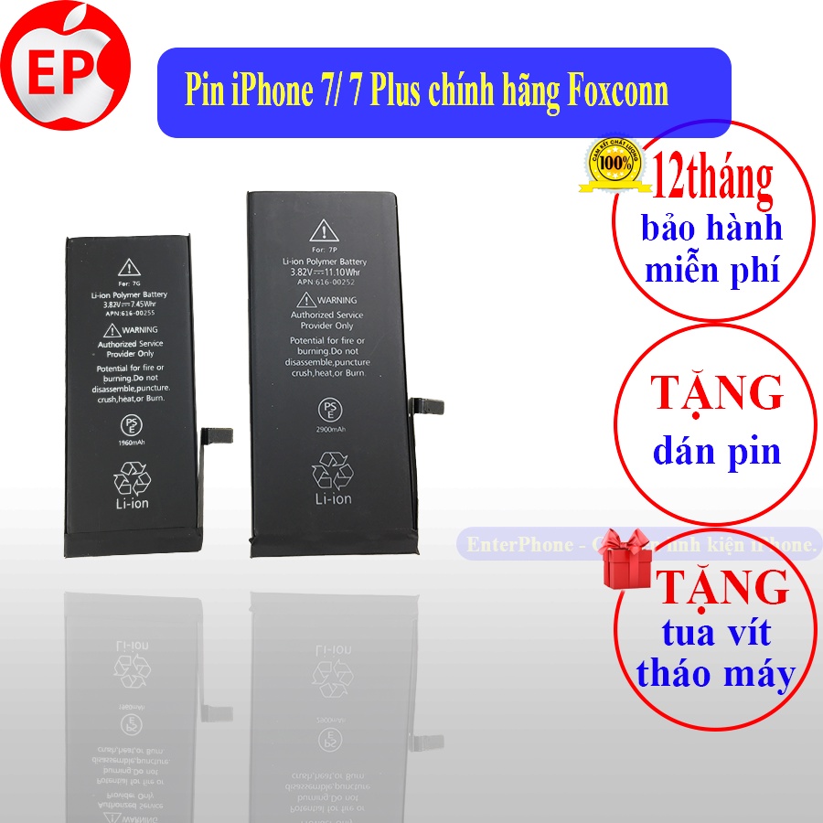 Pin iPhone 7/ 7 Plus chính hãng Foxconn bảo hành 12 tháng.