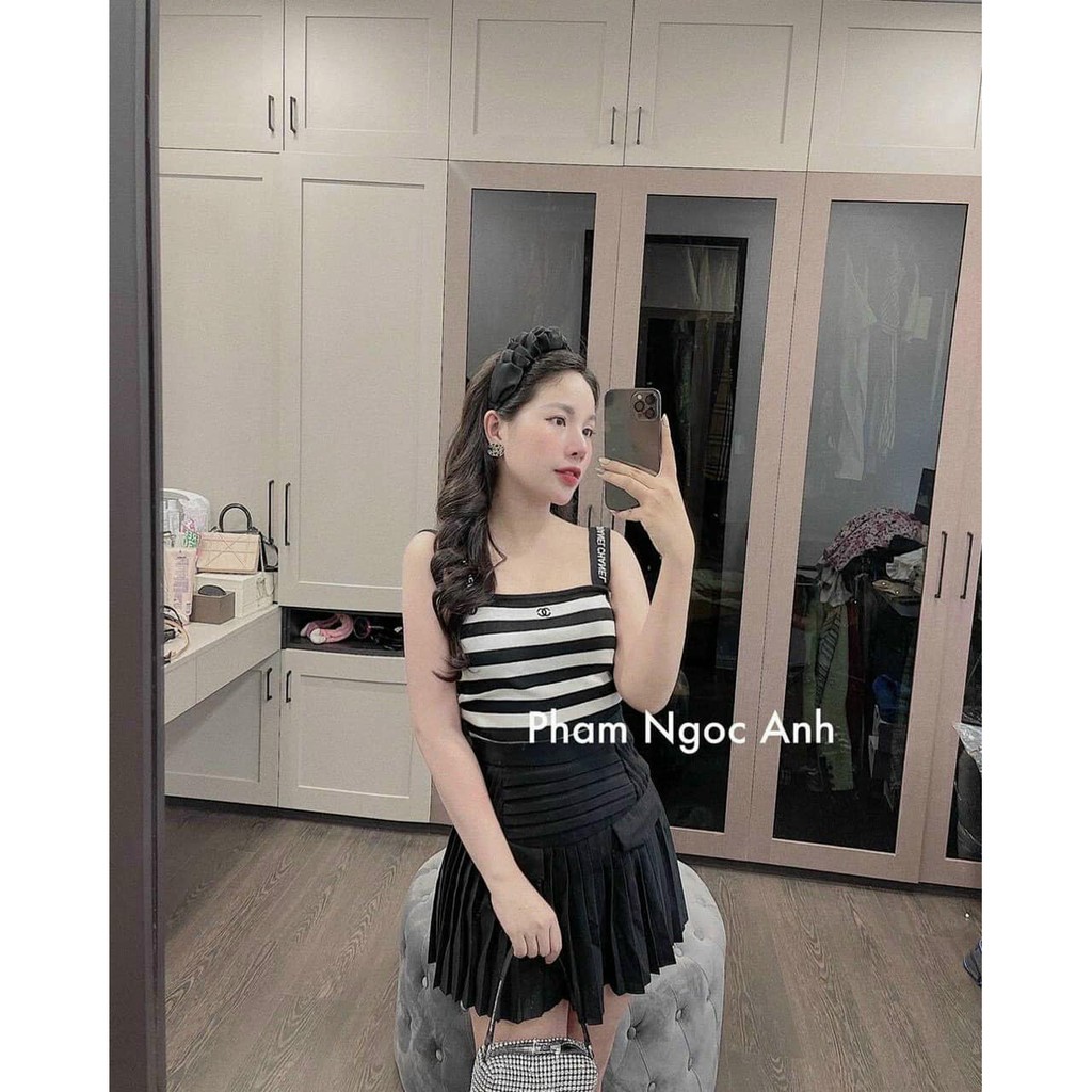 [Mã WASKT410K giảm 10K đơn 50K] Áo 2 dây len mỏng kẻ, dây chữ 88 ( kèm ảnh thật ) | BigBuy360 - bigbuy360.vn