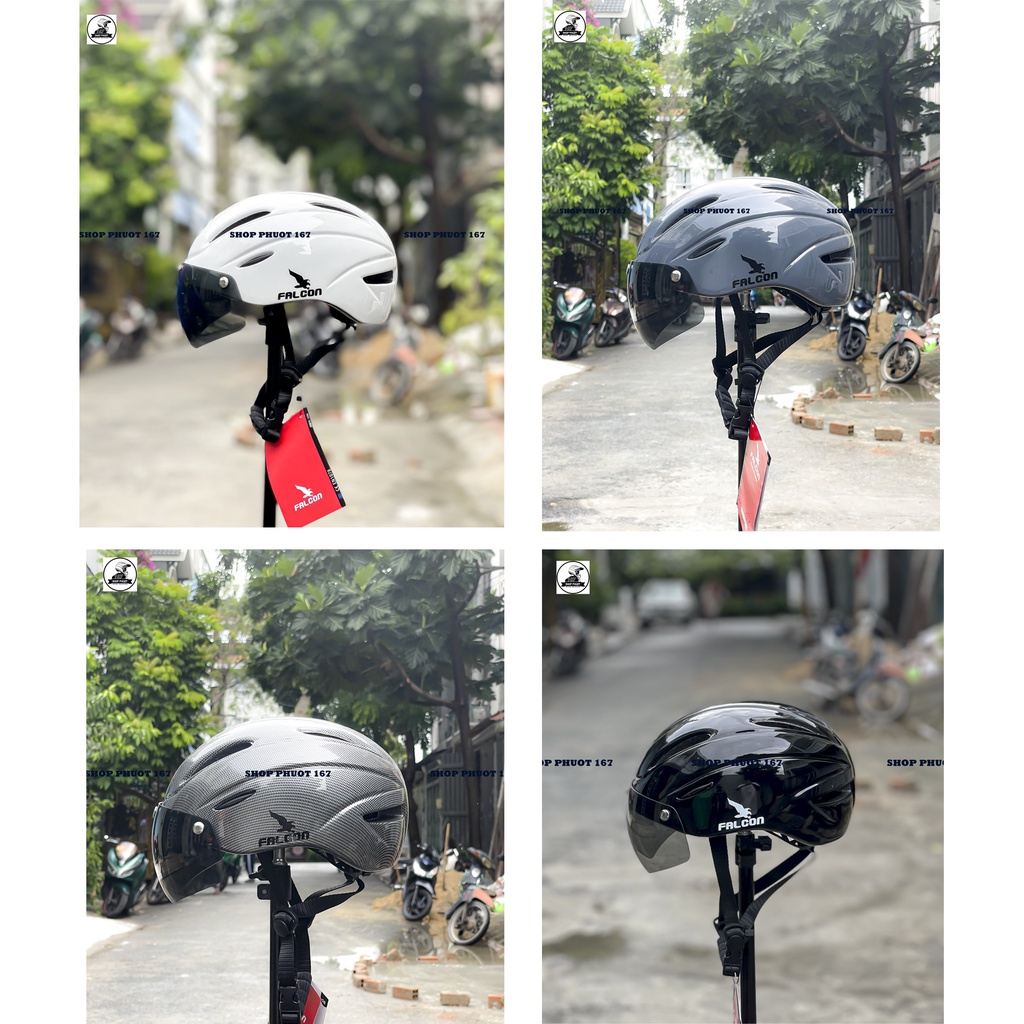 ( Tặng hộp đựng nón) NÓN THỂ THAO FALCON CITY CÓ KÍNH ĐỦ MẪU CHÍNH HÃNG 2022