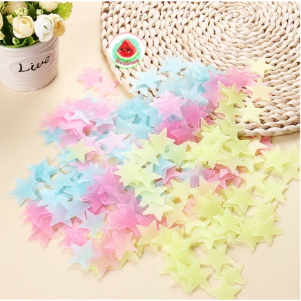 Túi ngôi sao dán tường dạ quang 3cm 🍉Duashop🍉